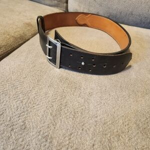Bucheimer leather Classic Black Leather Men's Belt 38